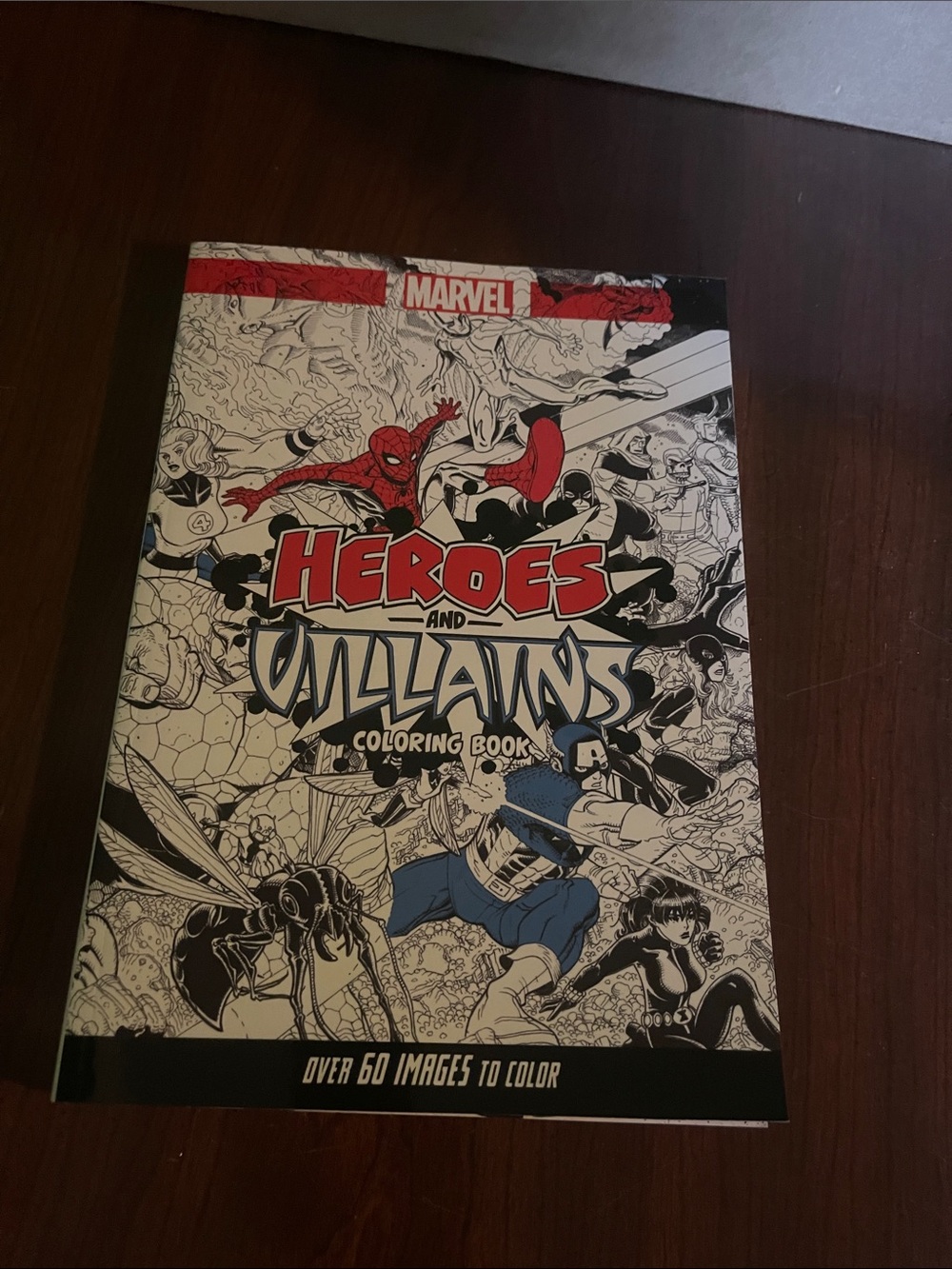 Marvel Heroes and Villains Coloring Book - Black, White, Red, Blue